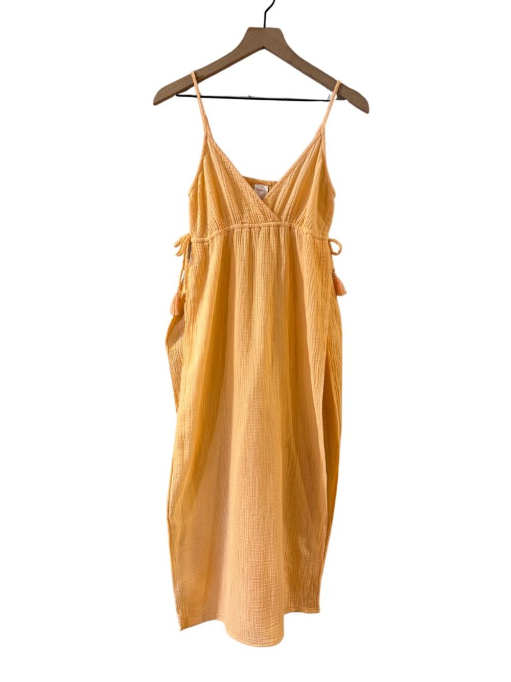 Y2K Xhiliration Cotton Crepe Peach Pink Spaghetti Strap Tunic - Size S